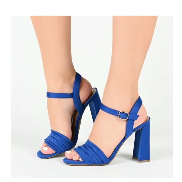 Journee Collection Womens Skiler Tru Comfort Foam Open Square Toe Block Heel - Picture 7 of 7